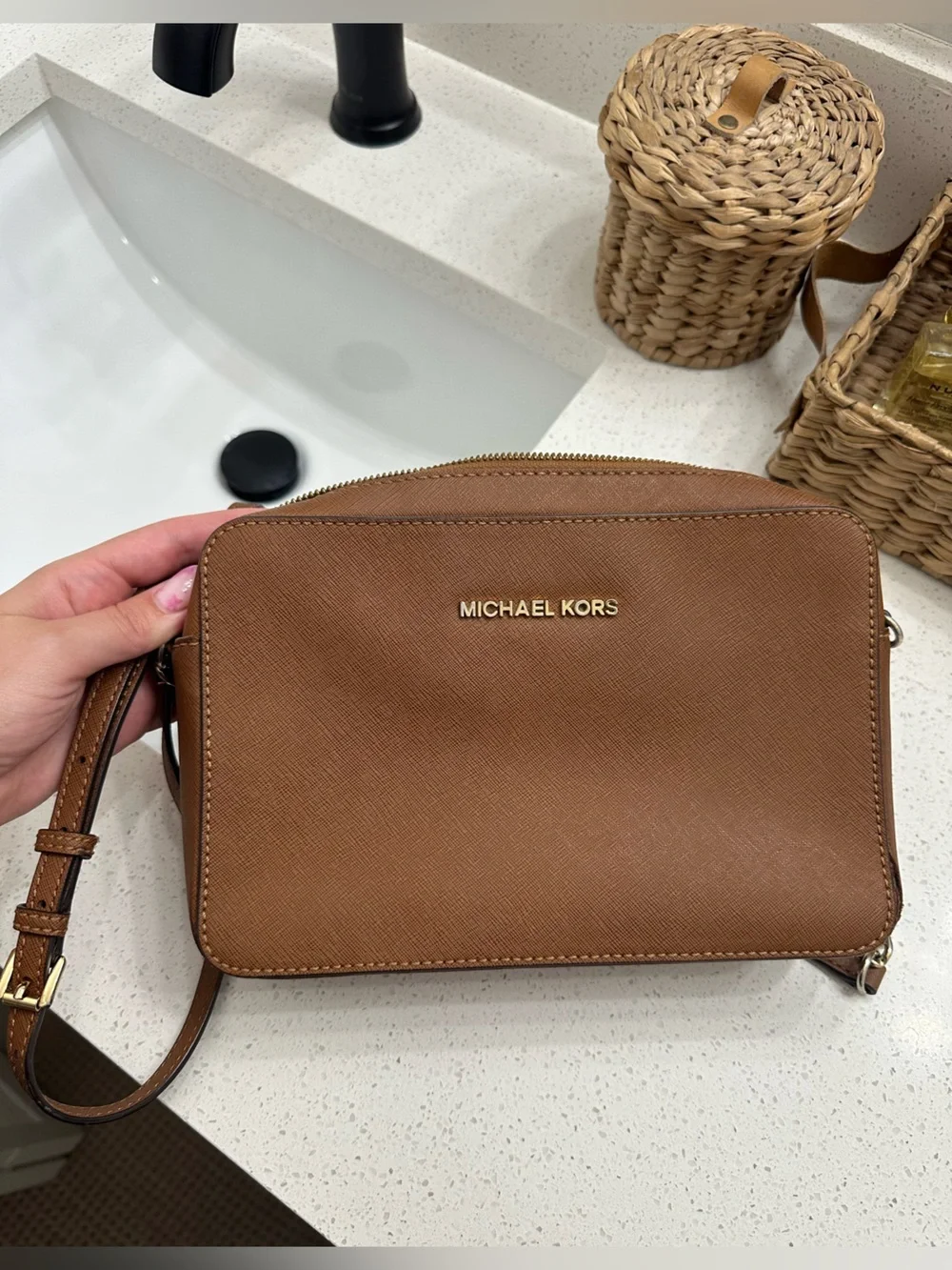 Michael Kors Tan Saffiano Leather Crossbody